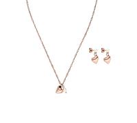 Purelei® Seashore - Juego de collar y pendientes chapados en oro con perlas de agua dulce y conchas de mar, diseño elegante, 40/45 cm, Acero inoxidable, Ágata