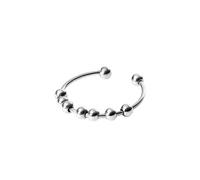 Purelei Shade Anxiety Anillo Fidget para mujer, de acero inoxidable duradero, resistente al agua, tamaños ajustables de 50 a 66, 60-66, Piedra preciosa