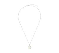 Purelei Shining Moon - Collar para mujer con nácar y circonita, elegante collar de acero inoxidable con colgante de luna, cadena de capas brillante, regalo de joyería para mujer, Eine Grösse, Acero