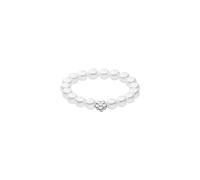 Purelei Shiny Bloom Anillo (oro, plata, oro rosa), resistente al agua, elástico, anillo de perlas para mujer, elegante anillo con perlas marinas, regalos para mujer, diferentes tamaños, M/L, Acero