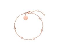 Purelei® Spotlight - Pulsera de acero inoxidable resistente al agua con cuentas de amatista, longitud ajustable de 16 a 19 cm, 19 cm, Acero inoxidable Oro rosa