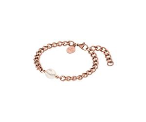 Purelei Structure - Pulsera para mujer con perlas de agua dulce, acero inoxidable, pulsera ajustable, elegante pulsera de perlas, Eine Grösse, Acero inoxidable, Ágata