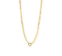 Purelei® Sunny Charm - Collar con colgante de cuarzo rosa y jade oliva, acero inoxidable chapado en oro de 18 quilates, collar ajustable para mujer de 40 a 45 cm, personalizable, estilo Aloha, Länge