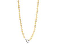 Purelei® Sunny Charm - Collar con colgante de cuarzo rosa y jade oliva, acero inoxidable chapado en oro de 18 quilates, collar ajustable para mujer de 40 a 45 cm, personalizable, estilo Aloha, Länge