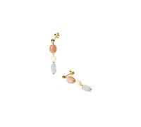 Purelei® Sunrise - Pendientes colgantes con aguamarina, piedra del sol y albita, acero inoxidable chapado en oro de 18 quilates, joyas para mujer, 37 mm, colores delicados y vibraciones Aloha, Normal