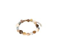 Purelei® Sunrise - Pulsera de piedras preciosas con aguamarina, citrino, amazonita y piedra solar, acero inoxidable chapado en oro de 18 quilates, joyería para mujer de 17 a 20 cm, color pastel, Eine