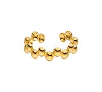 Purelei Terra - Anillo de bola ajustable de acero inoxidable - chapado en oro de 18 K / plata/oro rosa - Diseño orgánico - Talla 50 - 60, Personalizable, Acero inoxidable, Sin piedra preciosa