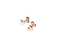 Purelei® Tiny Heart - Pendientes minimalistas de acero inoxidable con forma de corazón, chapados en oro de 18 quilates, plata, oro rosa, atemporales y elegantes, Normal, Acero inoxidable, Abulón