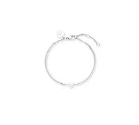Purelei Tiny Heart - Pulsera de plata clara para mujer, de acero inoxidable chapado en plata, con filigrana en forma de corazón, ajustable de 16 a 19 cm