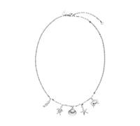 Purelei® Underwater World - Collar para mujer, de acero inoxidable, impermeable, con colgante en forma de marítimo, longitud ajustable de 40 a 45 cm, Acero inoxidable, Cristal