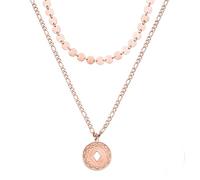 Purelei Waikiki - Juego de 2 piezas de joyería para mujer con collar de Lolani y collar Kalani, acero inoxidable, resistente al agua, ajustable 35 - 50 cm, dorado, plateado y oro rosa, 50 cm, Acero