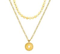 Purelei Waikiki - Juego de 2 piezas de joyería para mujer con collar de Lolani y collar Kalani, acero inoxidable, resistente al agua, ajustable 35 - 50 cm, dorado, plateado y oro rosa, 50 cm, Acero