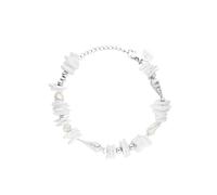 Purelei® Wela - Pulsera para mujer con perlas de agua dulce auténticas, perlas Keshi y elementos de concha, acero inoxidable 316L, chapado en oro/rosa/plata, ajustable, 16-19 cm, resistente al agua