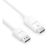 PureLink Cable DisplayPort a HDMI de alta velocidad, 4 K Ultra HD 60 Hz, ancho de banda de 18 GB/s, contactos chapados en oro, 2 m, color blanco