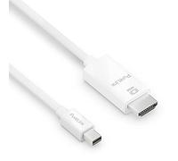 PureLink Cable mini DisplayPort a HDMI de alta velocidad, 4 K Ultra HD 60 Hz, ancho de banda de 18 GB/s, contactos dorados, 1,50 m, color blanco