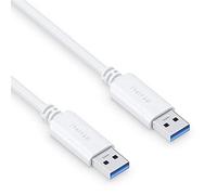 PureLink Cable USB-A a USB-A, USB 3.1 Gen 1 con transferencia de datos de 5 GB/s, blanco, 0,50 m