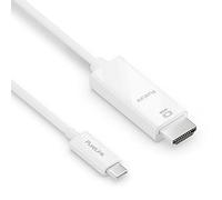 PureLink Cable USB-C a HDMI de alta velocidad, 4 K Ultra HD 60 Hz, conectores dorados, 2 m, color blanco