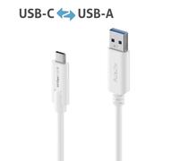 PureLink cable USB-C a USB-A, USB 3.1 Gen 2 con transferencia de datos a 10 GB/s, blanco, 1,00 m