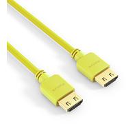 PureLink PI0504 Cable de conexión HDMI de Alta Velocidad (4K UltraHD (2160p), Ethernet, 18Gbps), HDMI-A Macho a HDMI-A Macho, Certificado, Libre de halógenos, Ultra Plano, 2,00m, Amarillo