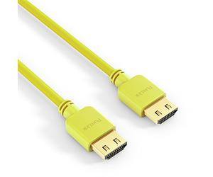 PureLink PI0504 Cable de conexión HDMI de Alta Velocidad (4K UltraHD (2160p), Ethernet, 18Gbps), HDMI-A Macho a HDMI-A Macho, Certificado, Libre de halógenos, Ultra Plano, 2,00m, Amarillo