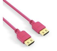 PureLink PI0505 Cable de conexión HDMI de Alta Velocidad (4K UltraHD (2160p), Ethernet, 18Gbps), HDMI-A Macho a HDMI-A Macho, Certificado, Libre de halógenos, Ultra Plano, 1,50m, Magenta
