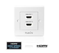 PureLink PI105 Caja de Conexiones HDMI de Alta Velocidad con Canal Ethernet (HDMI A Hembra a HDMI A Hembra), certificada, 2 Pliegue, Cable látigo, 0.1 m