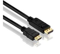 PureLink PI5100 Cable adaptador DisplayPort a HDMI (2K FullHD (1080p), Ethernet), DisplayPort macho (20pin) a HDMI macho (19pin), certificado, 15,0m, negro
