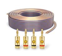 PureLink SP010-010 Cable de altavoz 2 x 2.5mm² (99.9% OFC cable de cobre sólido 0.10mm) Cable de altavoz de alta fidelidad, 10m, transparente, Set incluye 4 tapones de banana