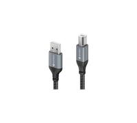 PureLink SPC-U010-010 Cable USB 2.0 - A/B - Aluminio, gris espacial/negro, 1 m