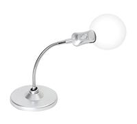 PURElite Lámpara de escritorio LED con lupa, plateada, alimentada por red