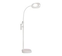 PURElite Lámpara LED de pie con lupa, lámpara de mesa ajustable, blanca, alimentación de red o batería