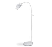PURElite Lámpara LED de pie con lupa, lámpara de mesa ajustable, blanca, batería recargable o alimentación de red, 3 temperaturas de color
