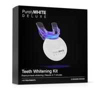 PurelyWHITE DELUXE Kit completo de blanqueamiento de dientes, blanqueamiento dental LED completo, más de 15 tratamientos, (3) jeringas de gel blanqueador de 3 ml, sonrisa más blanca en 7 minutos