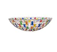 Puremagics Decoración colorida de cristal tejida a mano para ensalada y cuenco de frutas, centro de mesa para el hogar, oficina, decoración de boda, frutas, aperitivos, postres, servidores