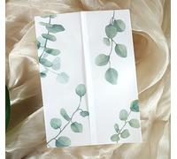 Puremigo Paquete de 50 chaquetas de vitela preplegadas impresas para invitaciones de 5 x 7 - Papel vitela de 105 g/m² de 5 x 7 - Envolturas de invitaciones de boda de vitela - Chaqueta transparente