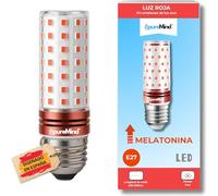 Puremind Luz Roja Nocturna Melatonina E27 para bebe y adultos bombilla roja terapia para dormir tecnologia flicker free + 0% luz azul + rosca estandar + mejora del ritmo de descanso