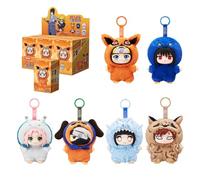 puremind Naruto Blind Box, 6 Figuras de Peluche con Licencia Oficial, 15 cm | Vinilo suave, cuerpo articulado, set coleccionable, uso como llavero o colgante de bolso, decoración de escritorio o vitrina