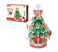 PUREMIND Snoopy Peanuts Árbol de Navidad Puzzle 3D de Madera, Kit DIY | Licencia oficial, montaje sin pegamento, escena navideña, modelo decorativo para estantería o escritorio, regalo Snoopy