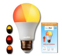 Puremind Spectro Luz Roja Nocturna Melatonina E27 + Ámbar - Lámpara Terapia de Luz Infrarroja + Ámbar para Bienestar - Relajación + Recarga Celular - Dispositivo Antiedad + Antiedad Lumínico