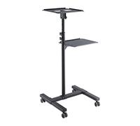 PureMounts Carro de proyección inclinable/Mesa de proyección para proyectores, Ajustable de Forma Flexible (950 mm a 1450 mm), Ruedas bloqueables, Capacidad de Carga de 10 kg, Color Negro.