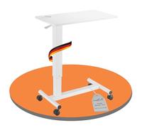 PureMounts® Mesa Auxiliar de Altura Regulable con Muelle de Gas, portabebidas intercalado, Altura Regulable 712-1062mm, Blanco