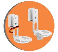 PureMounts Soporte de Altavoz para Sonos Era 100 Juego de 2, Soporte de Pared para Altavoz con gestión de Cables, Giratorio +/-45°, inclinable 0/-18°, Capacidad de Carga de 3 kg, Blanco