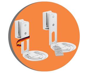 PureMounts Soporte de Altavoz para Sonos Era 100 Juego de 2, Soporte de Pared para Altavoz con gestión de Cables, Giratorio +/-45°, inclinable 0/-18°, Capacidad de Carga de 3 kg, Blanco