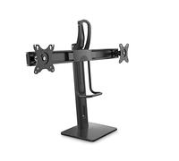 PureMounts® Soporte de Monitor para una Pantalla, 2X Soporte de Monitor VESA 75x75 a VESA 100x100, Ajustable en Altura de Forma Continua, inclinable, Giratorio, Giratorio, Negro