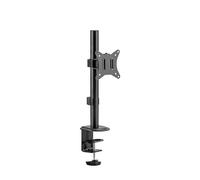 PureMounts Soporte de Monitor, Soporte de Monitor para 1 Pantalla, 17 a 32 Pulgadas, Ajustable en Altura, inclinable, Giratorio, VESA 75 y 100, Soporte de Mesa, Soporte de Pantalla, Negro