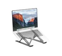 PureMounts Soporte de portátil Ajustable en Altura, Plegable y ergonómico para la Oficina en casa, 7 ángulos de visión Ajustables, Soporte de portátil Almohadillas Antideslizantes, Negro