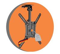 PureMounts Soporte de Techo para televisores, Adecuado para 23-55 Pulgadas, Plegable, Ajustable en Altura, Giratorio, inclinable, hasta VESA 400x400, Negro