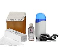 Purenail - Kit de depilación con calentador de cartuchos de cera + 10 cartuchos de cera color MIEL + 250 bandas de depilación + 1 aceite post-depilatorio de 100 ml