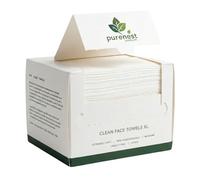 PureNest Clean Face Towels XL - Toallas faciales desechables de viscosa ultrasuave 100% biodegradables, con textura y lados lisos, sin químicos, veganas, libres de crueldad animal, 50 unidades