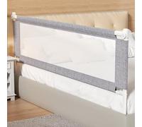 PurePapoose Barandilla de cama para niños pequeños, 1 pieza de altura ajustable para niños pequeños, barandillas de seguridad para niños, tamaño individual, matrimonial, queen, king (gris, 1 pieza